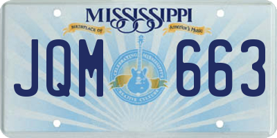 MS license plate JQM663