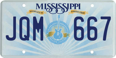 MS license plate JQM667