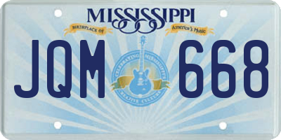 MS license plate JQM668