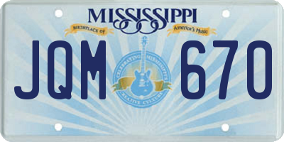 MS license plate JQM670