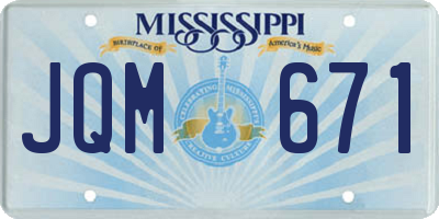 MS license plate JQM671
