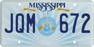 MS license plate JQM672