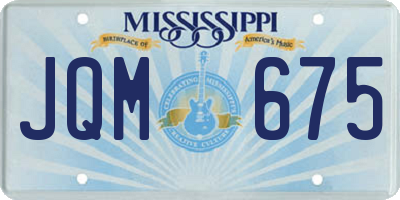 MS license plate JQM675