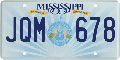 MS license plate JQM678