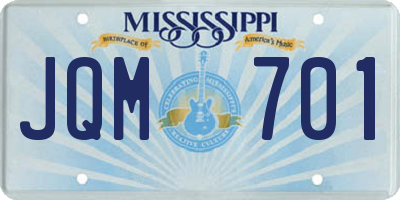 MS license plate JQM701