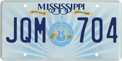 MS license plate JQM704