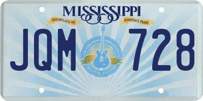 MS license plate JQM728