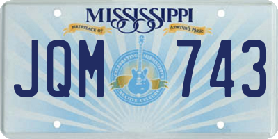 MS license plate JQM743