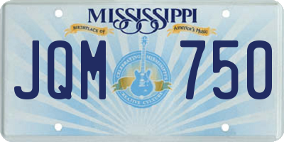 MS license plate JQM750