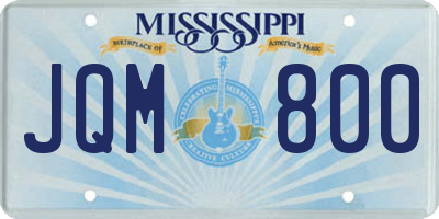 MS license plate JQM800