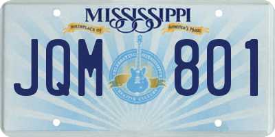 MS license plate JQM801