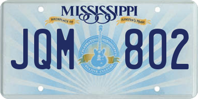 MS license plate JQM802