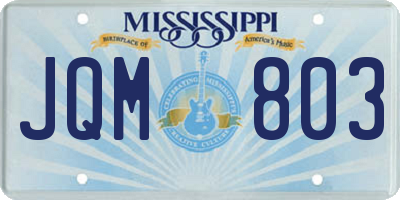 MS license plate JQM803