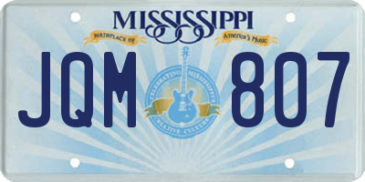 MS license plate JQM807