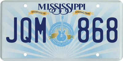 MS license plate JQM868