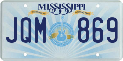 MS license plate JQM869