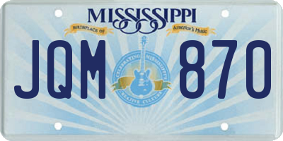 MS license plate JQM870