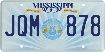 MS license plate JQM878