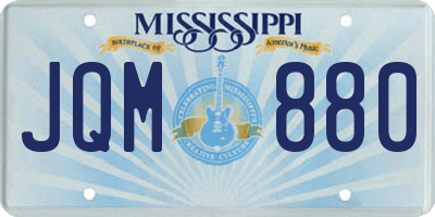 MS license plate JQM880