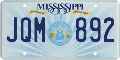 MS license plate JQM892