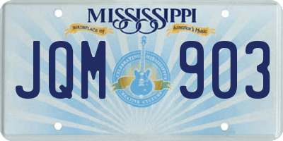 MS license plate JQM903