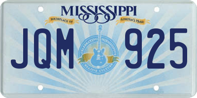 MS license plate JQM925