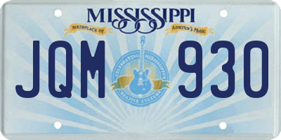MS license plate JQM930
