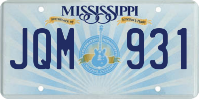 MS license plate JQM931