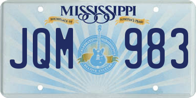 MS license plate JQM983