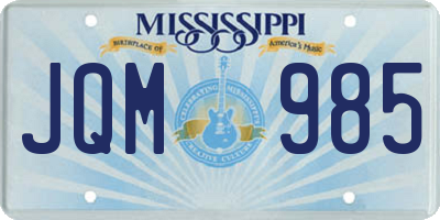 MS license plate JQM985
