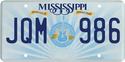 MS license plate JQM986