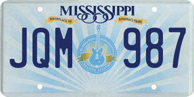 MS license plate JQM987