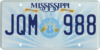 MS license plate JQM988