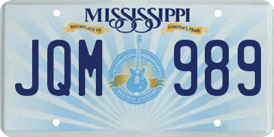 MS license plate JQM989