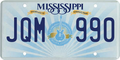 MS license plate JQM990