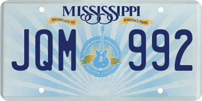 MS license plate JQM992