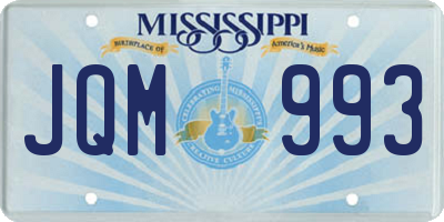 MS license plate JQM993