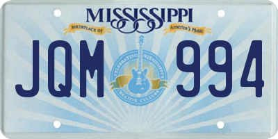 MS license plate JQM994