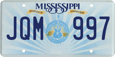 MS license plate JQM997