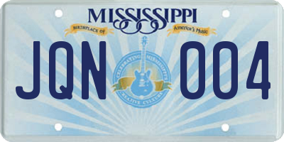 MS license plate JQN004