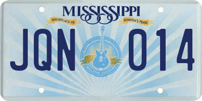 MS license plate JQN014