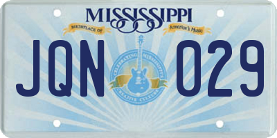 MS license plate JQN029