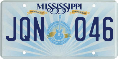 MS license plate JQN046