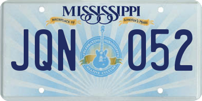 MS license plate JQN052