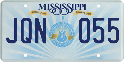 MS license plate JQN055