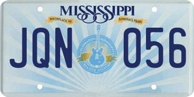 MS license plate JQN056
