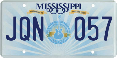 MS license plate JQN057