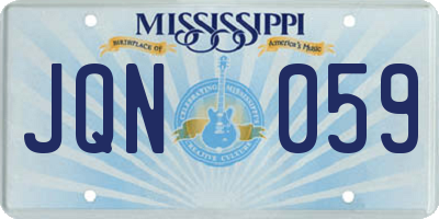 MS license plate JQN059