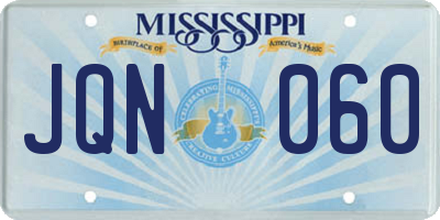 MS license plate JQN060