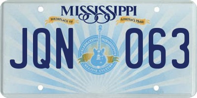 MS license plate JQN063